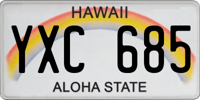 HI license plate YXC685