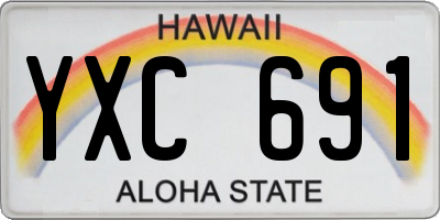HI license plate YXC691