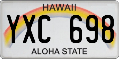 HI license plate YXC698