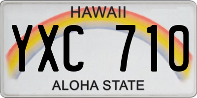 HI license plate YXC710