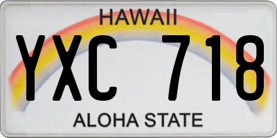 HI license plate YXC718