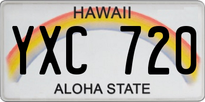 HI license plate YXC720