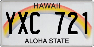 HI license plate YXC721