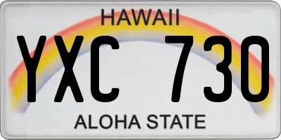HI license plate YXC730