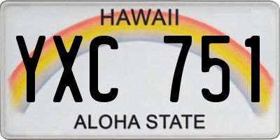 HI license plate YXC751