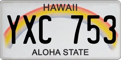 HI license plate YXC753