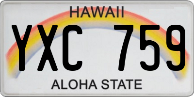 HI license plate YXC759