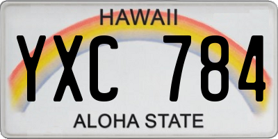 HI license plate YXC784