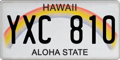 HI license plate YXC810