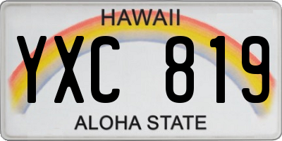 HI license plate YXC819