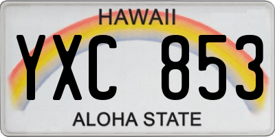 HI license plate YXC853
