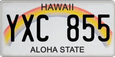 HI license plate YXC855