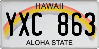 HI license plate YXC863