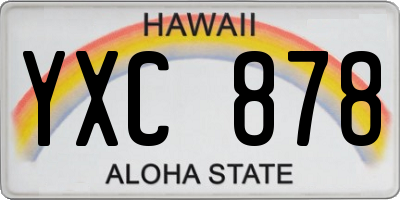 HI license plate YXC878