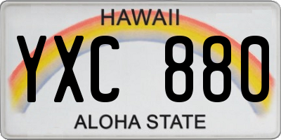 HI license plate YXC880