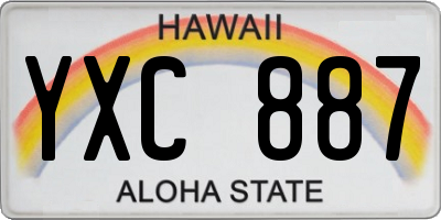 HI license plate YXC887