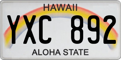 HI license plate YXC892