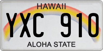 HI license plate YXC910