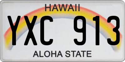 HI license plate YXC913