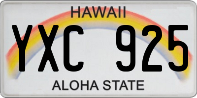 HI license plate YXC925