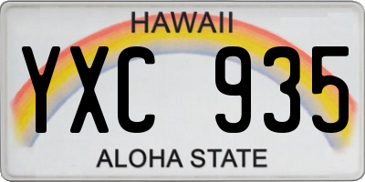 HI license plate YXC935