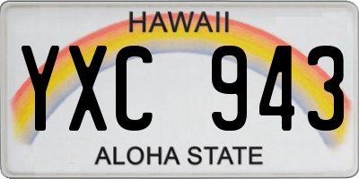 HI license plate YXC943