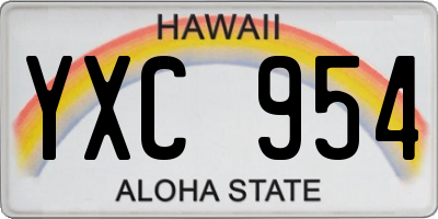 HI license plate YXC954