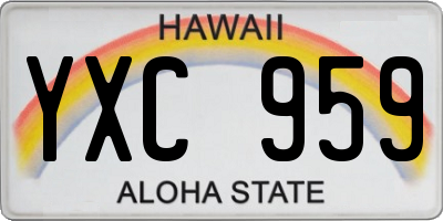 HI license plate YXC959