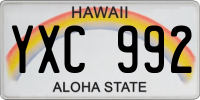 HI license plate YXC992