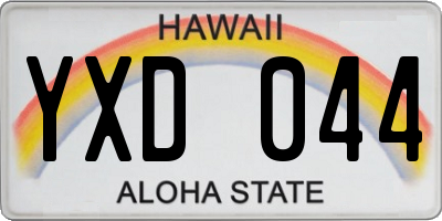 HI license plate YXD044