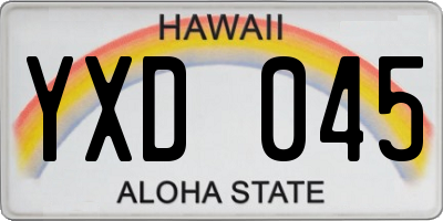 HI license plate YXD045