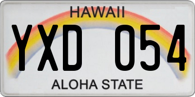 HI license plate YXD054