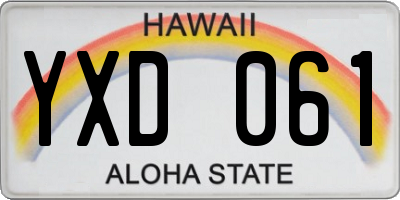 HI license plate YXD061