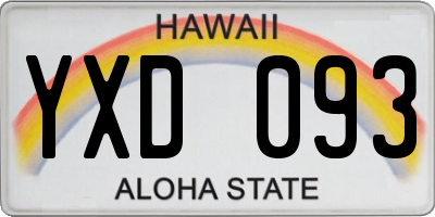 HI license plate YXD093