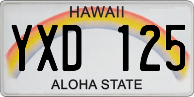HI license plate YXD125