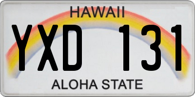 HI license plate YXD131