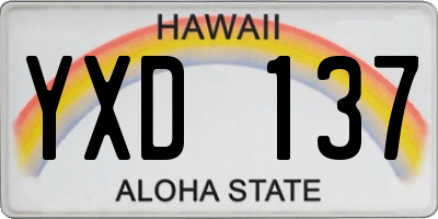 HI license plate YXD137
