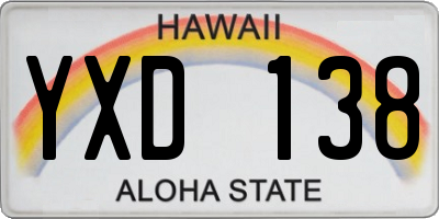 HI license plate YXD138