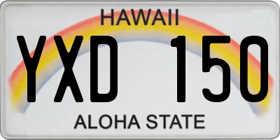 HI license plate YXD150