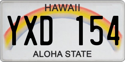 HI license plate YXD154