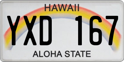 HI license plate YXD167