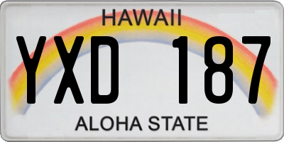 HI license plate YXD187