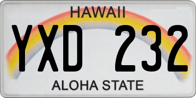HI license plate YXD232