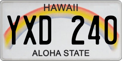 HI license plate YXD240