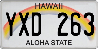 HI license plate YXD263
