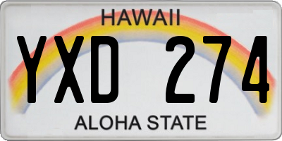 HI license plate YXD274