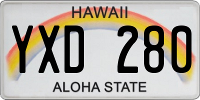 HI license plate YXD280