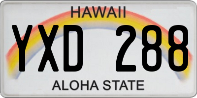HI license plate YXD288