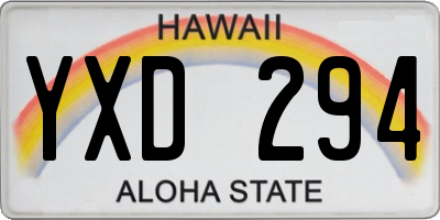 HI license plate YXD294