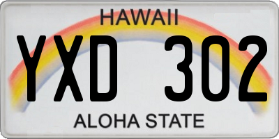 HI license plate YXD302
